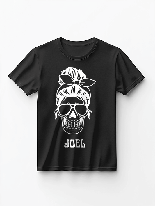 Personalized JOEL Skull Illustration T-Shirt