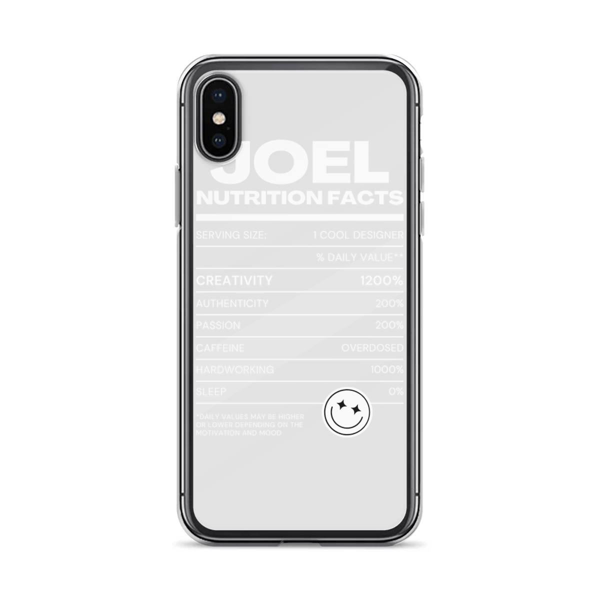 Personalized JOEL Nutrition Facts Phone Case