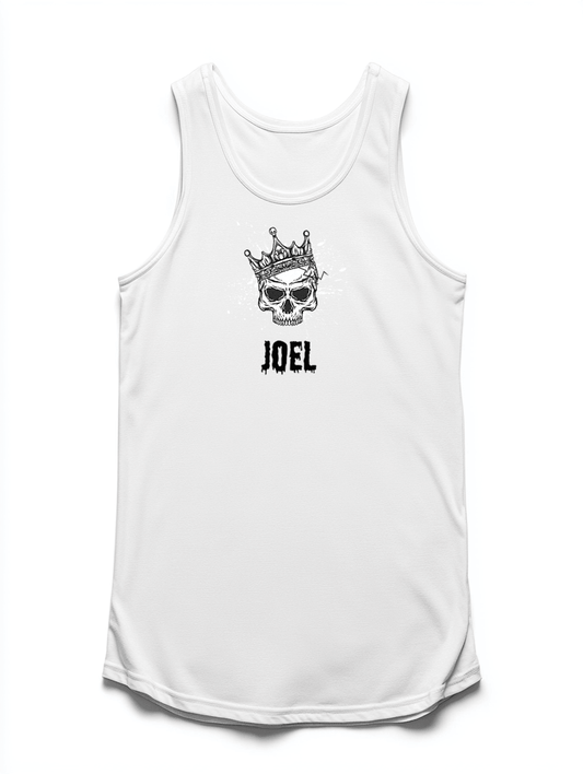 Personalized JOEL Skull Crown Tank Top