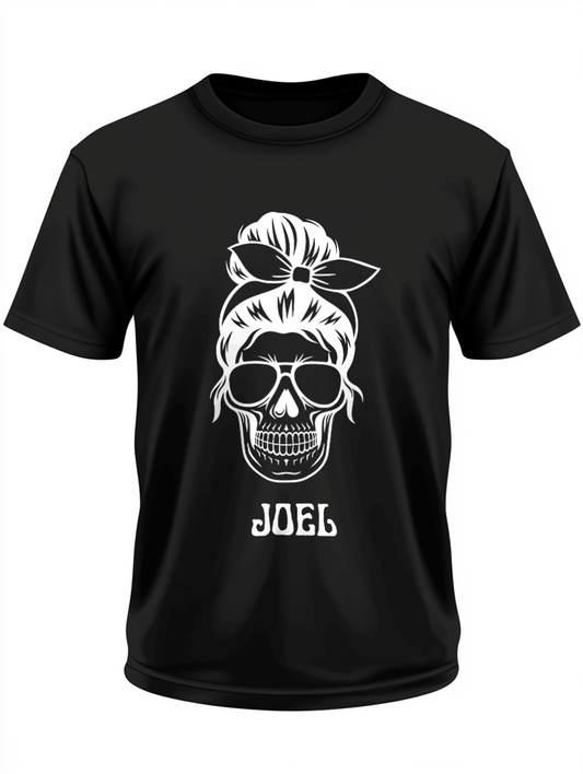 Personalized JOEL Rockabilly Skull T-Shirt