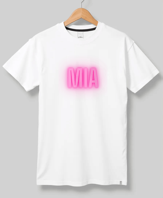 Personalized MIA Neon-Pink Lettering T-Shirt