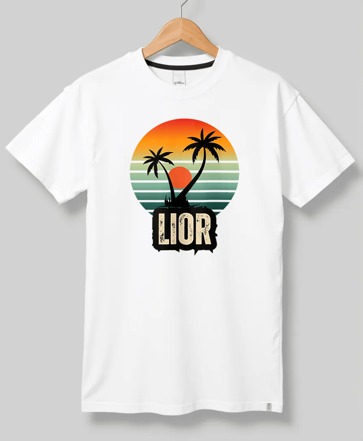 Personalized LIOR Retro Sunset Disk T-Shirt