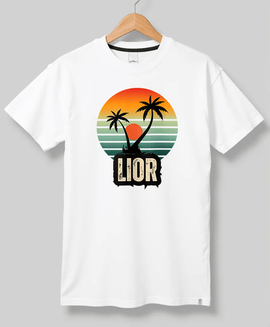 Personalized LIOR Retro Sunset Disk T-Shirt
