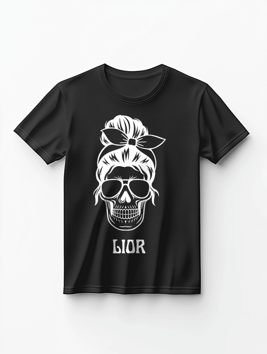 Personalized LIOR Skull Illustration T-Shirt