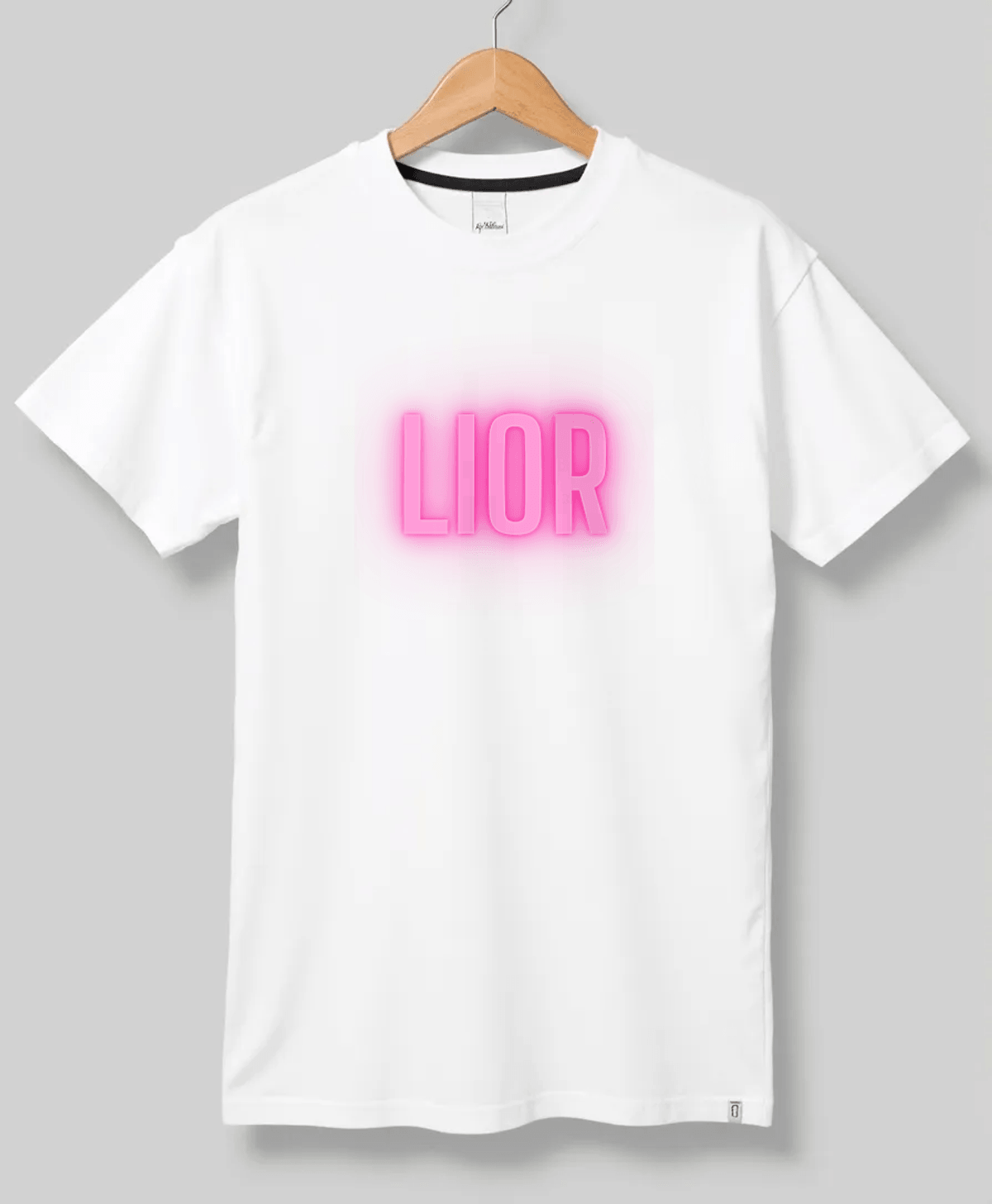 Personalized LIOR Neon-Pink Lettering T-Shirt