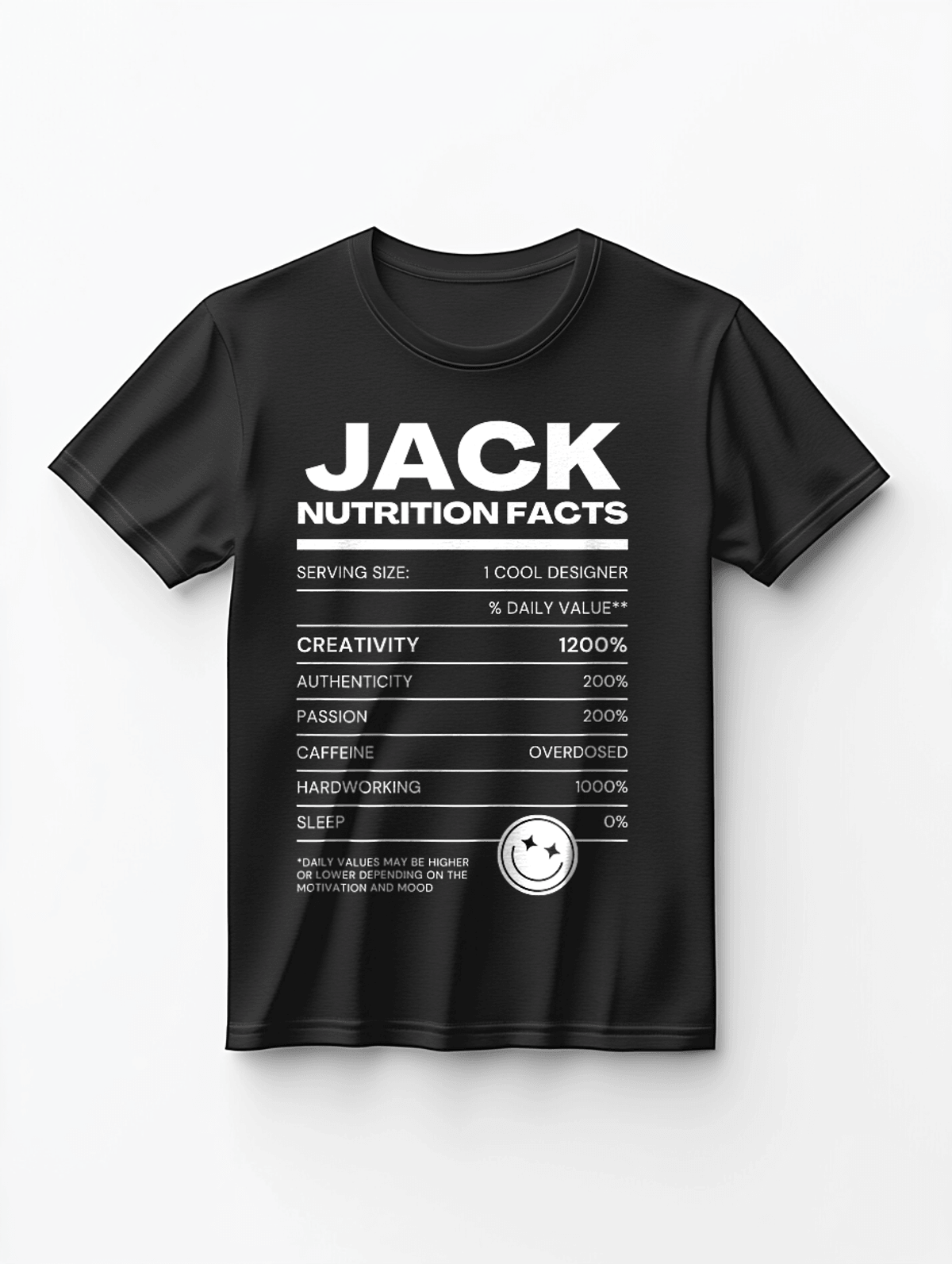 Personalized JACK Nutrition-Label Graphic Tee