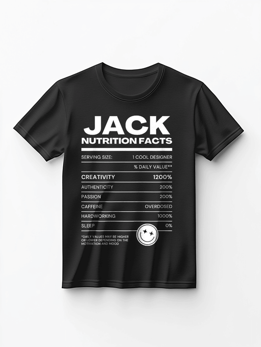 Personalized JACK Nutrition-Label Graphic Tee