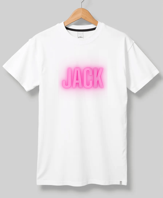 Personalized JACK Neon-Pink Lettering T-Shirt