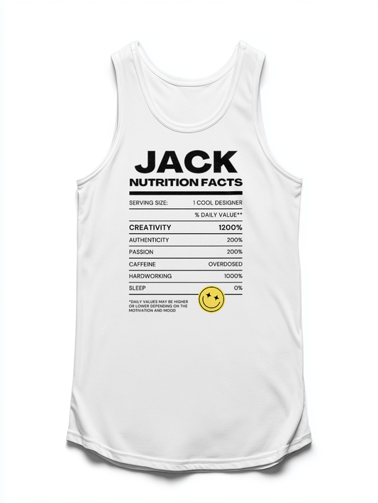 Personalized JACK Nutrition Facts Tank Top
