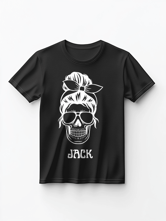 Personalized JACK Skull Illustration T-Shirt
