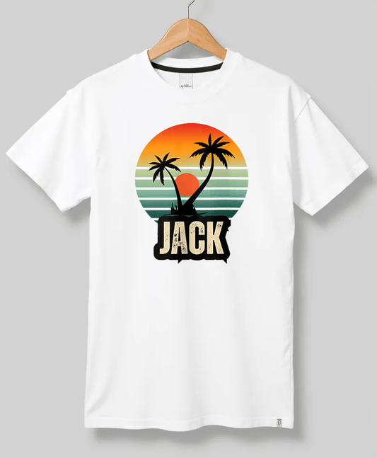 Personalized JACK Retro Sunset Disk T-Shirt