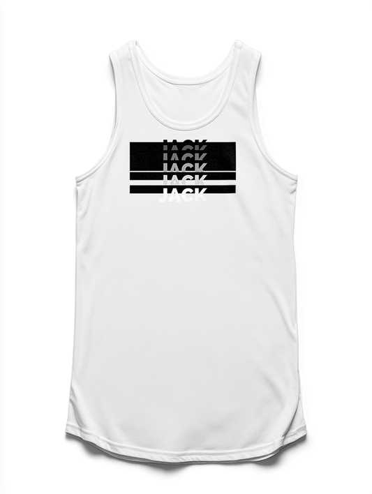 Personalized JACK Tank Top with Modern Black Bars Design