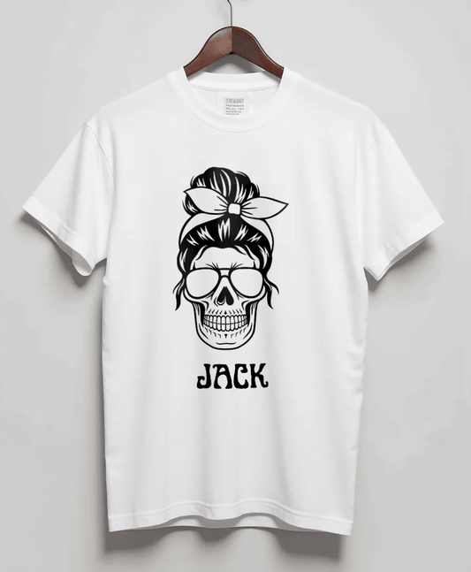 Personalized JACK Skull Illustration T-Shirt