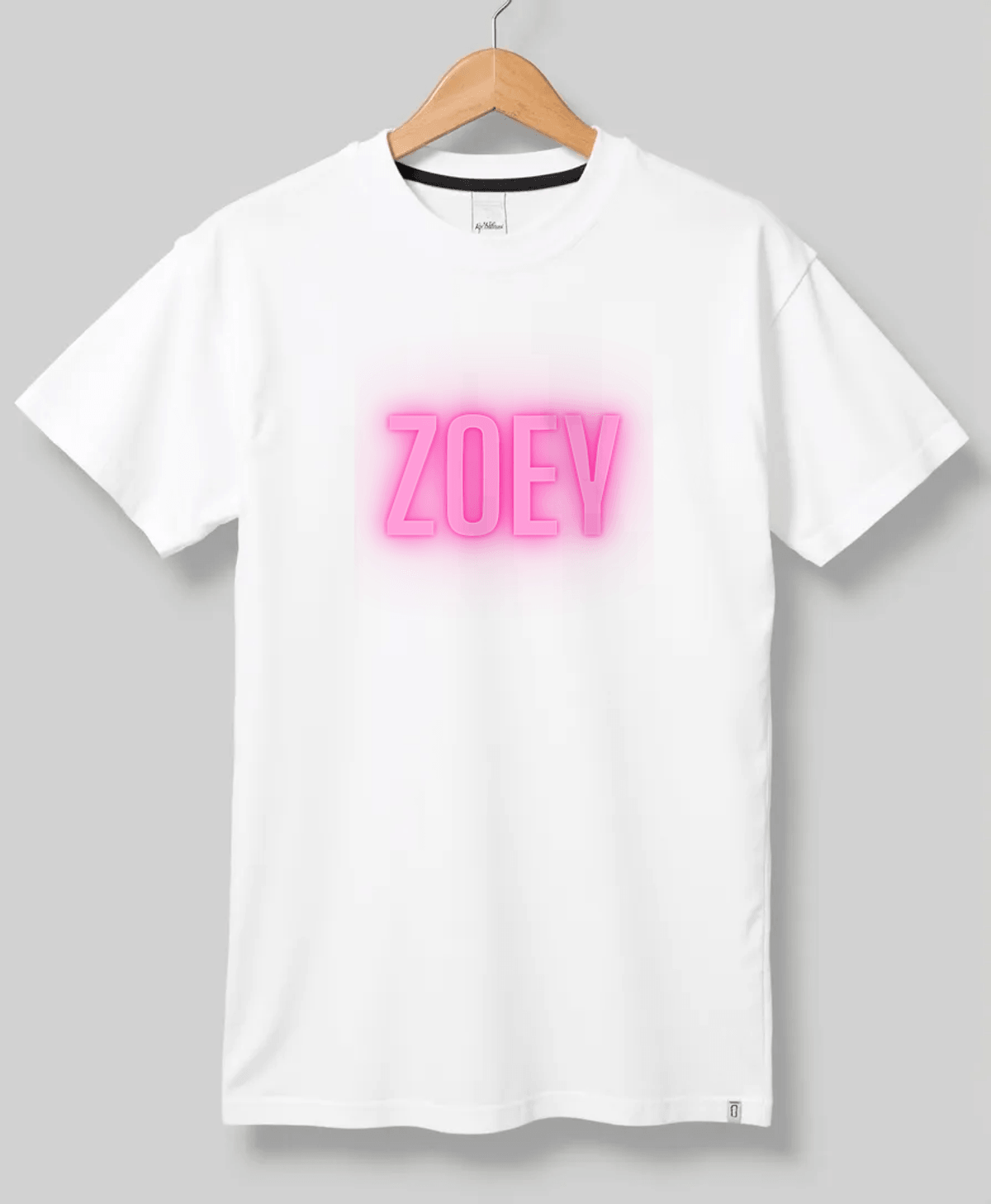 Personalized ZOEY Neon-Pink Lettering T-Shirt