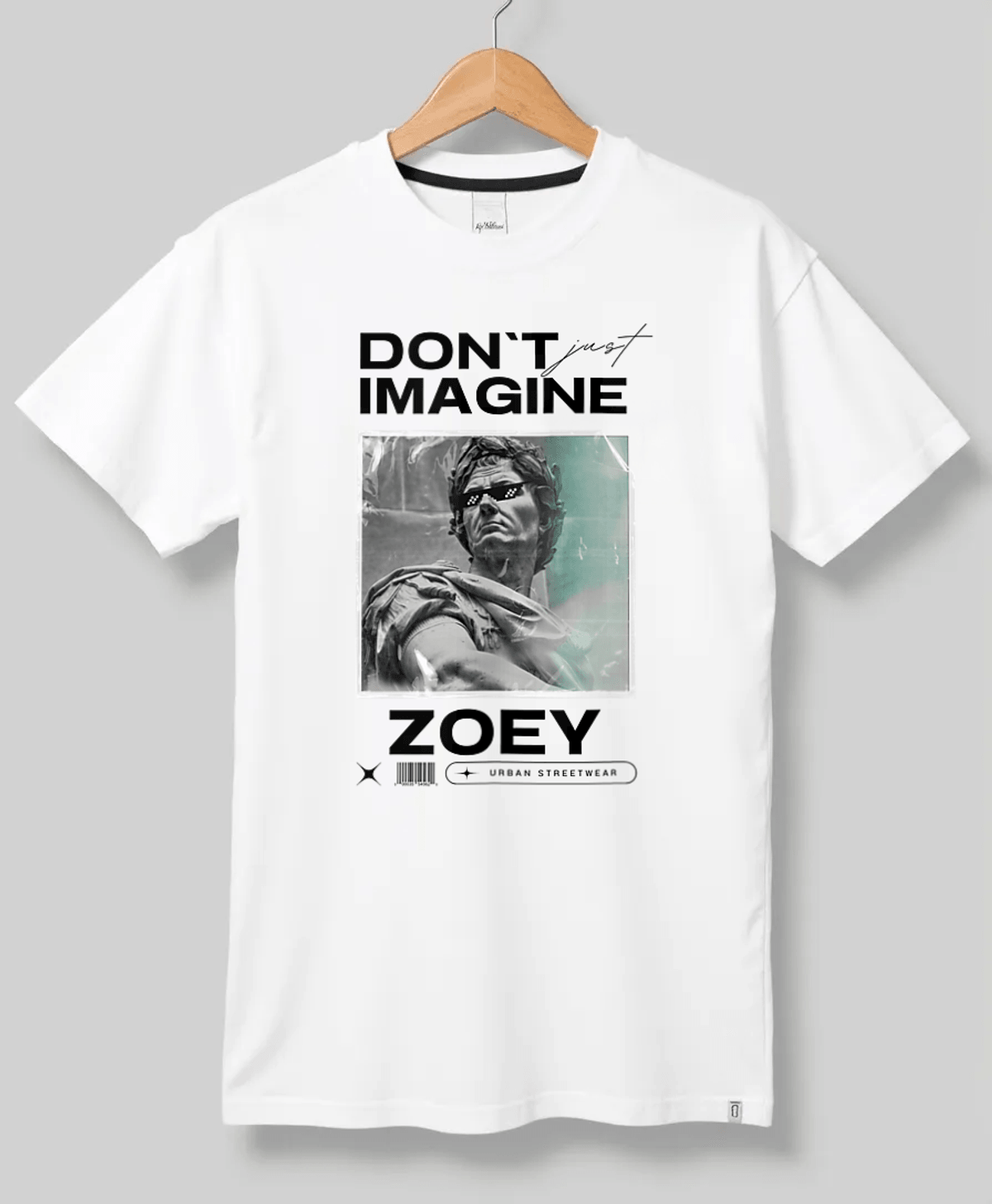 Personalized ZOEY Vintage Statue Portrait T-Shirt