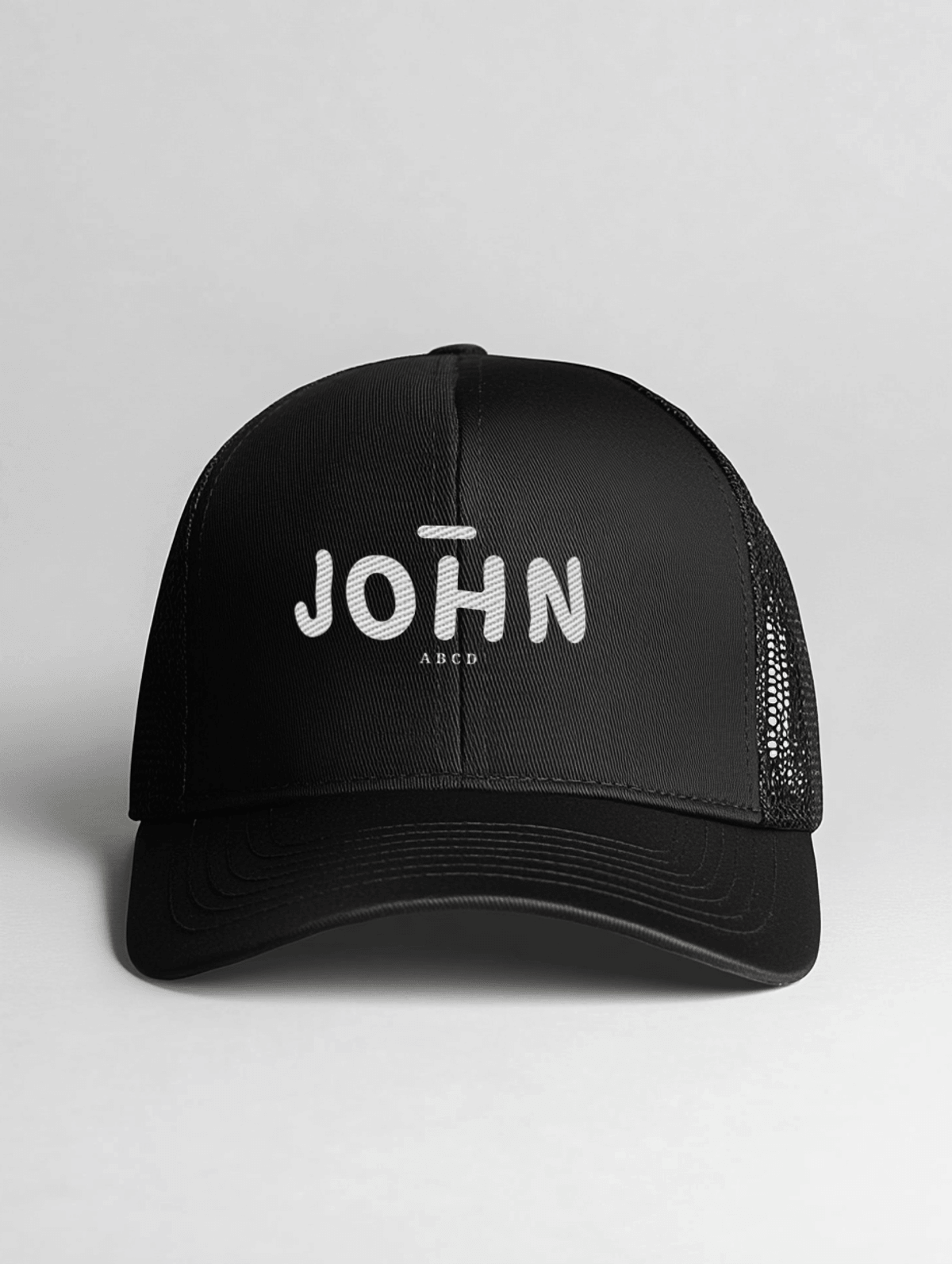 Personalized JOHN Black Trucker Cap