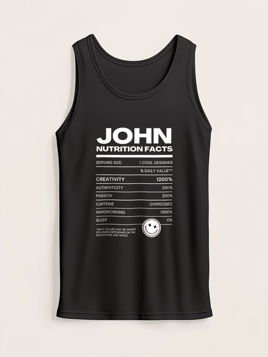 Personalized JOHN Nutrition Facts Tank Top