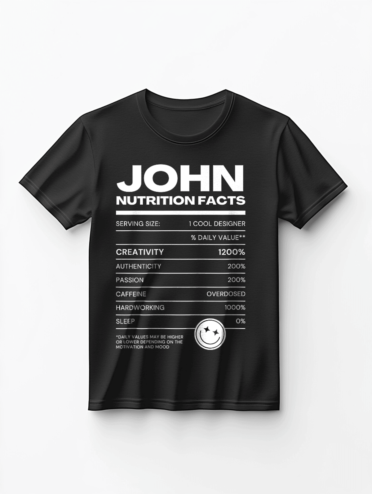 Personalized JOHN Nutrition-Label Graphic Tee