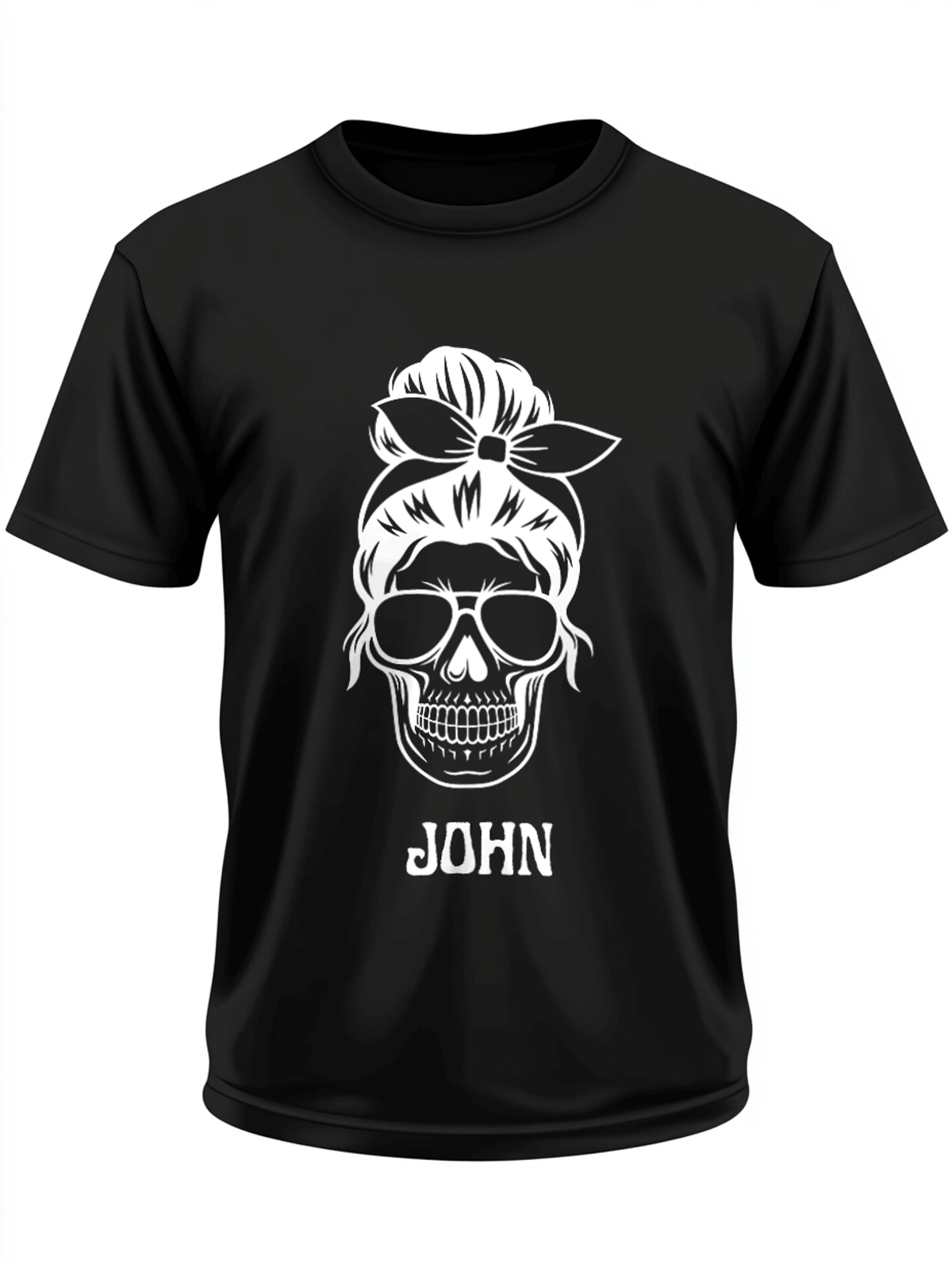 Personalized JOHN Rockabilly Skull T-Shirt