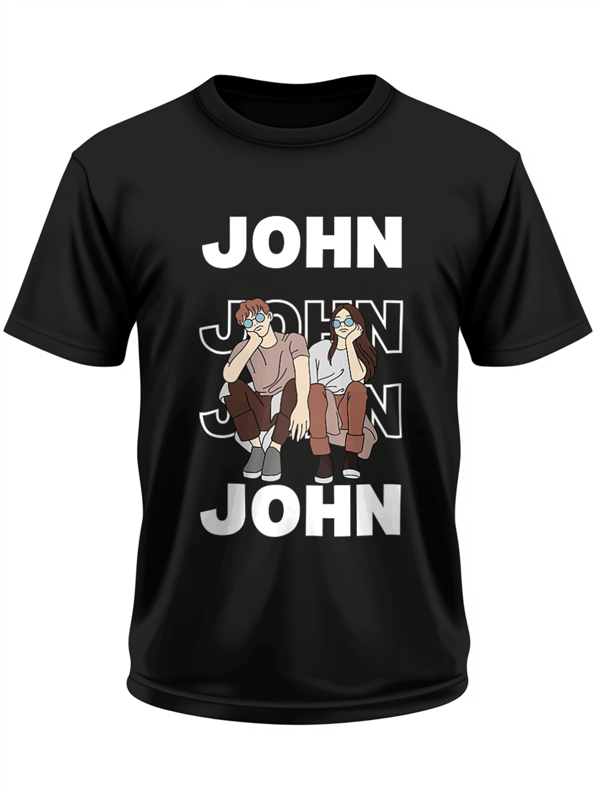 Personalized JOHN T-Shirt with Playful Illustration