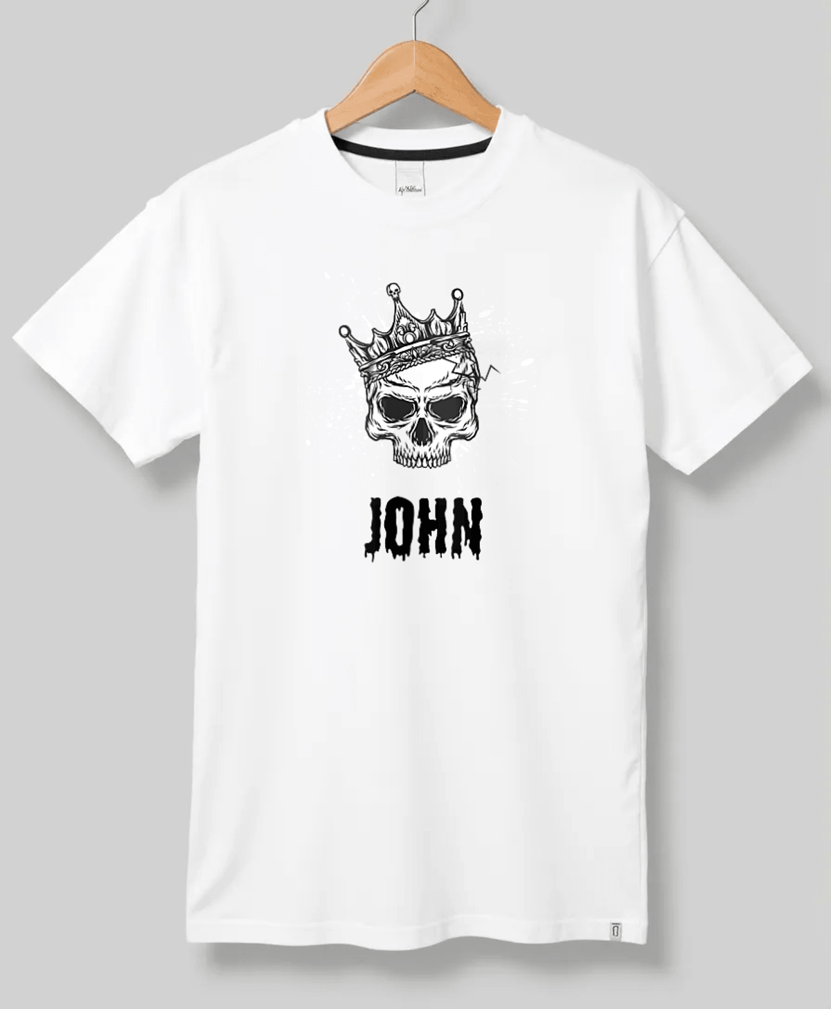 Personalized JOHN T-Shirt with Crowned Skull