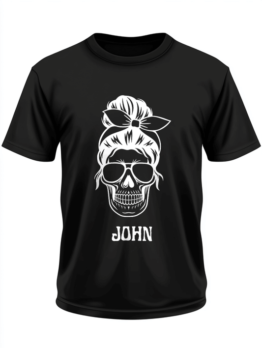 Personalized JOHN Rockabilly Skull T-Shirt