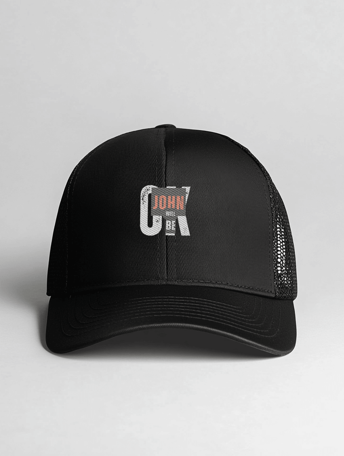 Personalized JOHN Black Trucker Hat