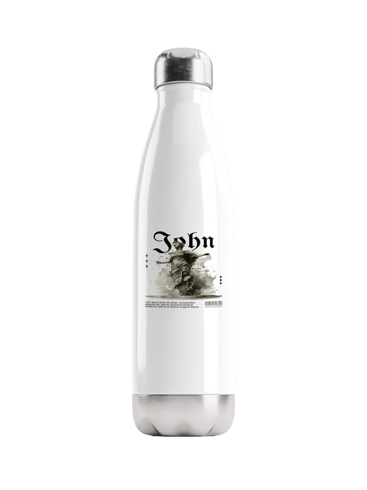 Personalized JOHN Water Bottle with Classical Illustration