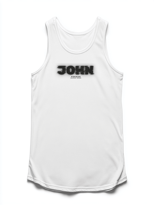 Personalized JOHN Glitch-Style Tank Top
