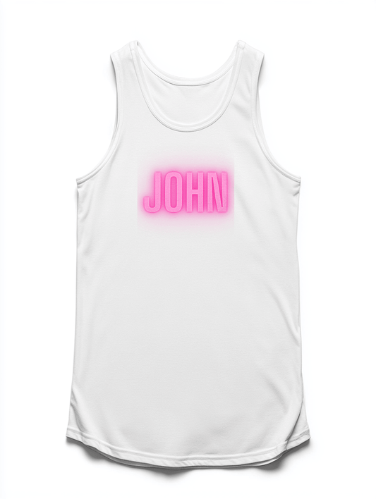 Personalized JOHN Glowing Neon Pink Tank Top