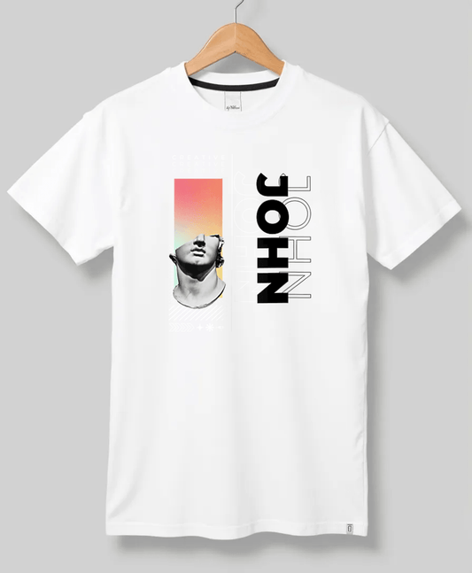 Personalized JOHN T-Shirt with Classical Art Panel