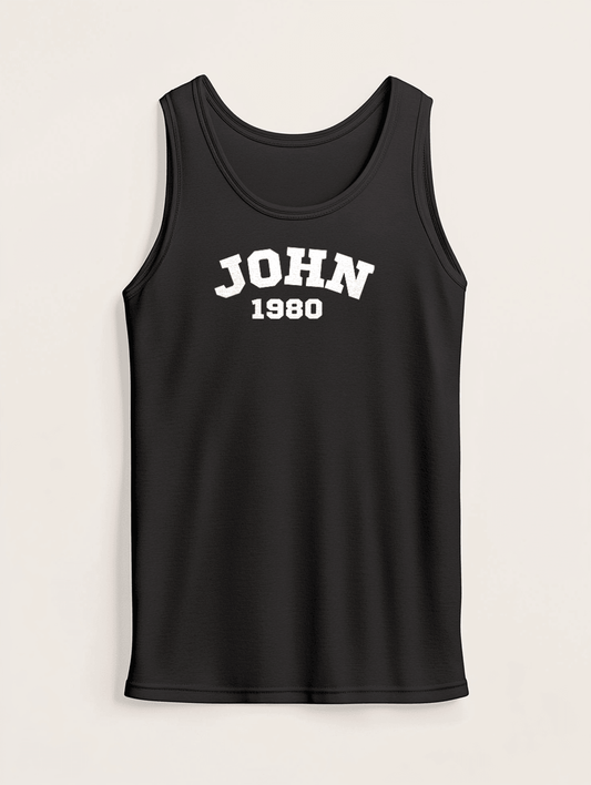 Personalized JOHN 1980 Vintage Sport Tank Top