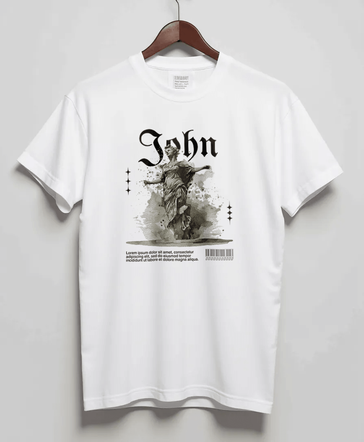 Personalized JOHN Blackletter Typography T-Shirt