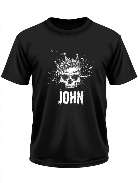 Personalized JOHN Skull Crown T-Shirt