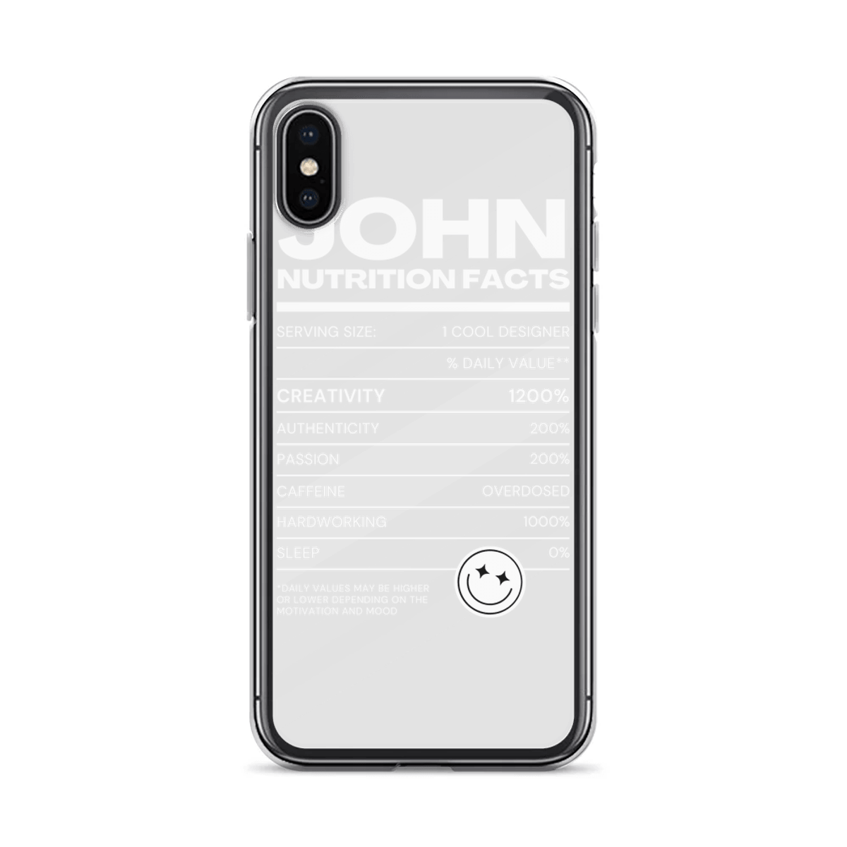 Personalized JOHN Nutrition Facts Phone Case