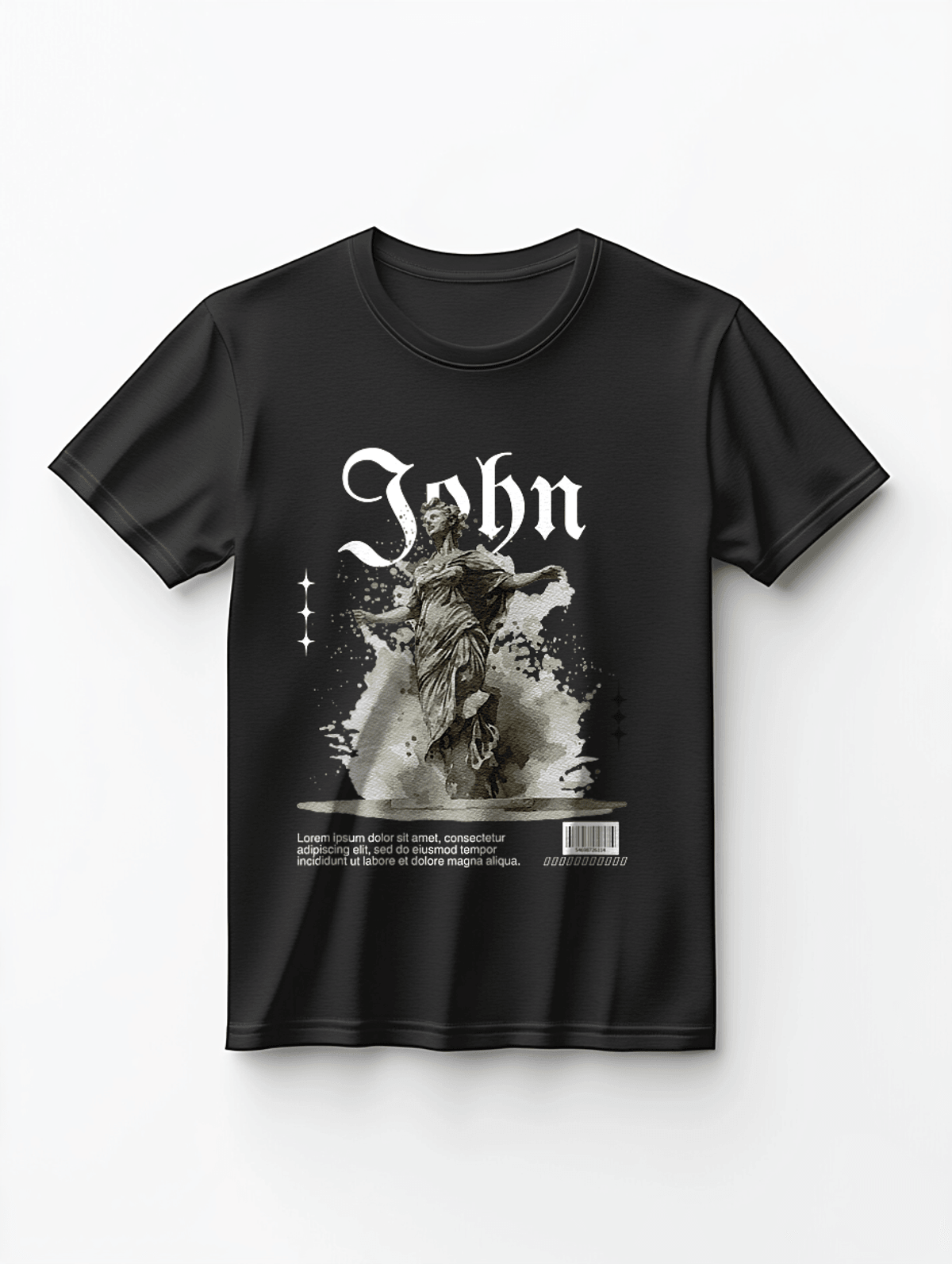 Personalized JOHN Monochrome Statue T-Shirt