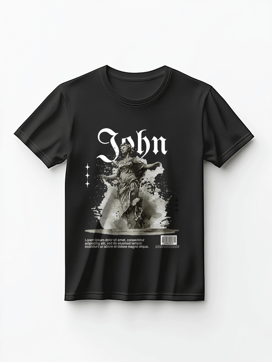 Personalized JOHN Monochrome Statue T-Shirt
