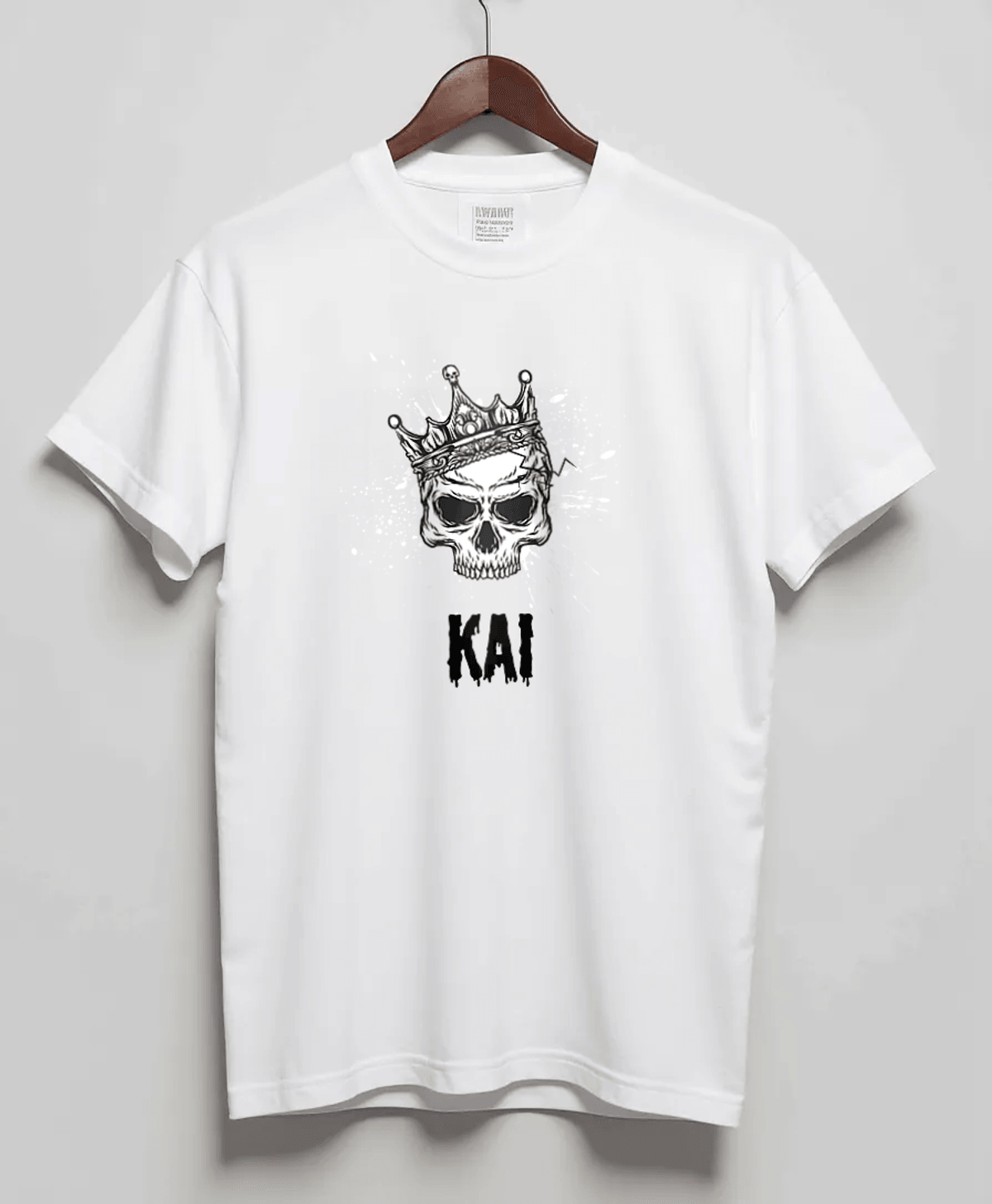 Personalized KAI T-Shirt with Hand-Drawn Skull Design