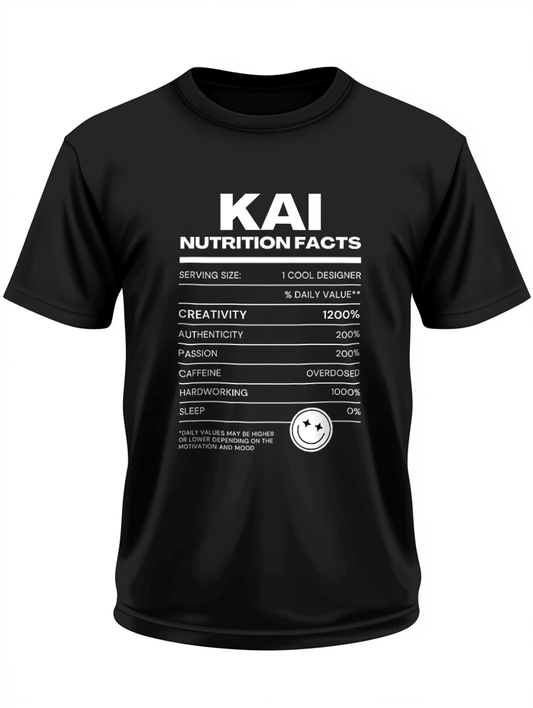 Personalized KAI Nutrition Facts T-Shirt
