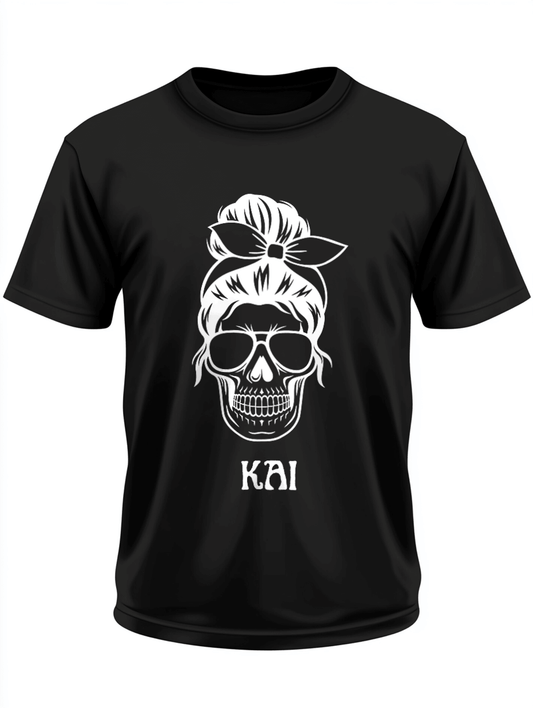 Personalized KAI Rockabilly Skull T-Shirt