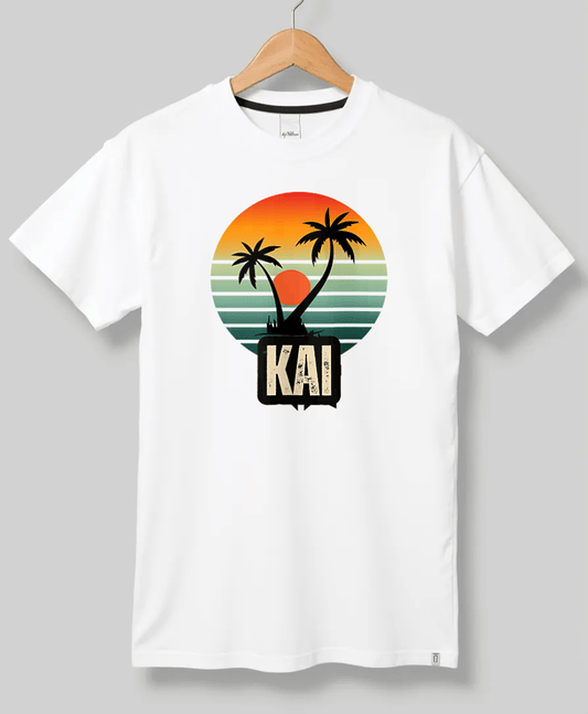 Personalized KAI Retro Sunset Disk T-Shirt