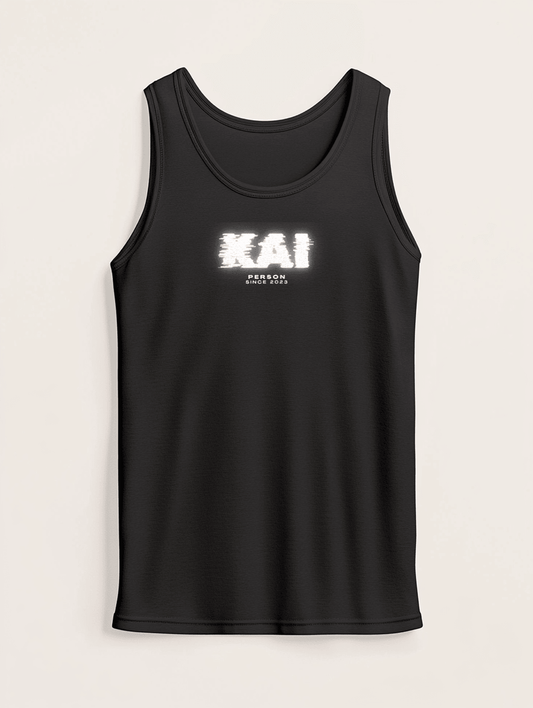 Personalized KAI Distressed Glitch-Effect Tank Top