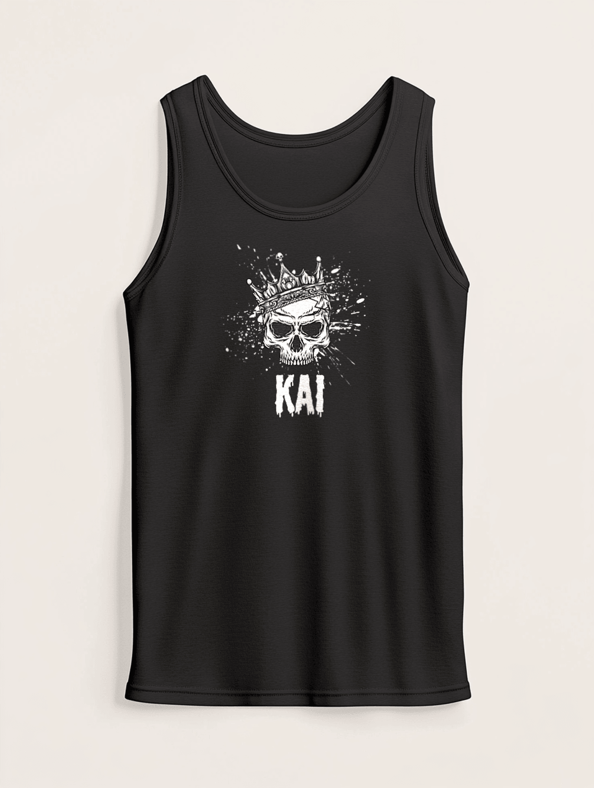 Personalized KAI Crowned Skull Tank Top