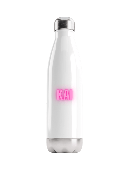 Personalized KAI Neon-Pink Water Bottle