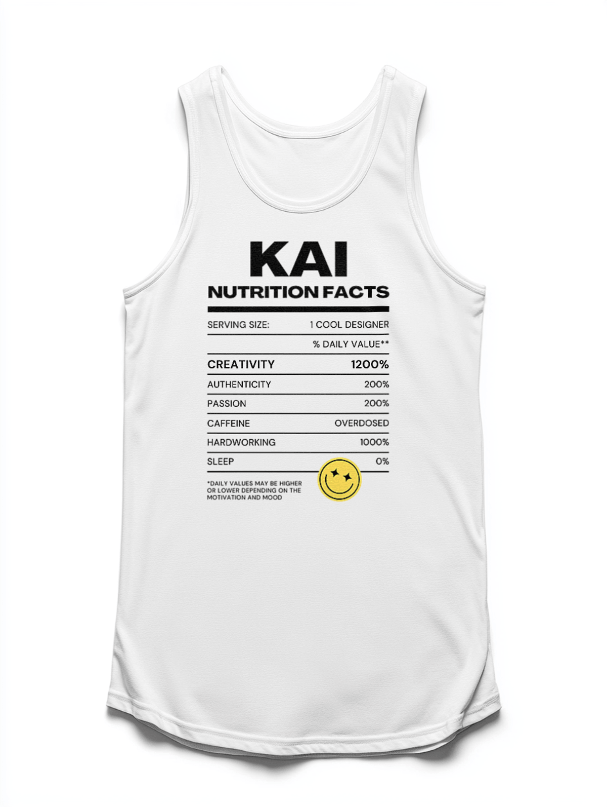 Personalized KAI Nutrition Facts Tank Top