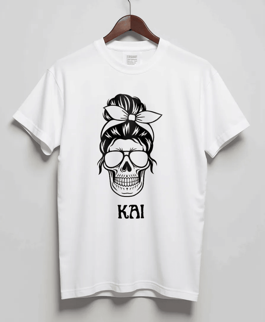 Personalized KAI Skull Illustration T-Shirt