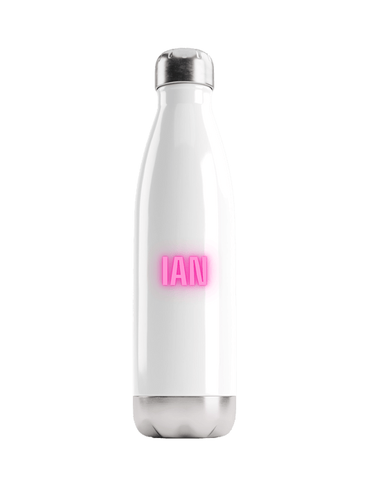 Personalized IAN Neon-Pink Water Bottle