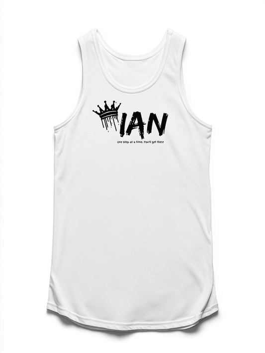 Personalized IAN Tank Top with Crown Design
