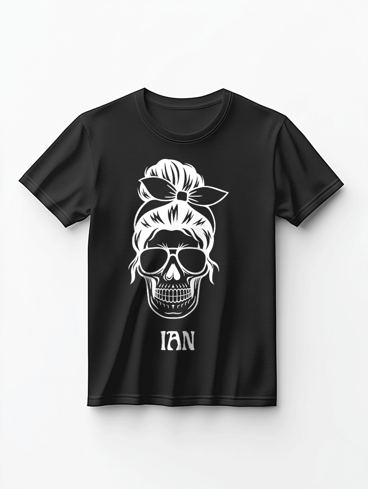 Personalized IAN Skull Illustration T-Shirt