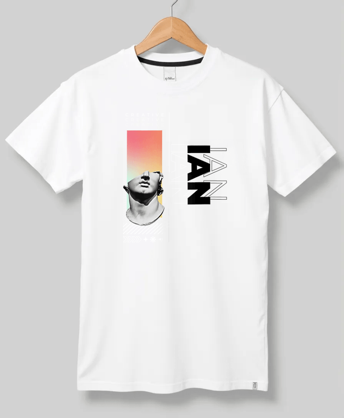 Personalized IAN T-Shirt with Classical Art Panel
